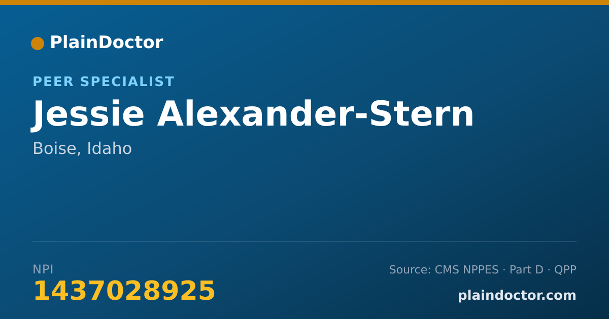 Shareable card for Jessie Alexander-Stern - Peer Specialist, Boise, ID