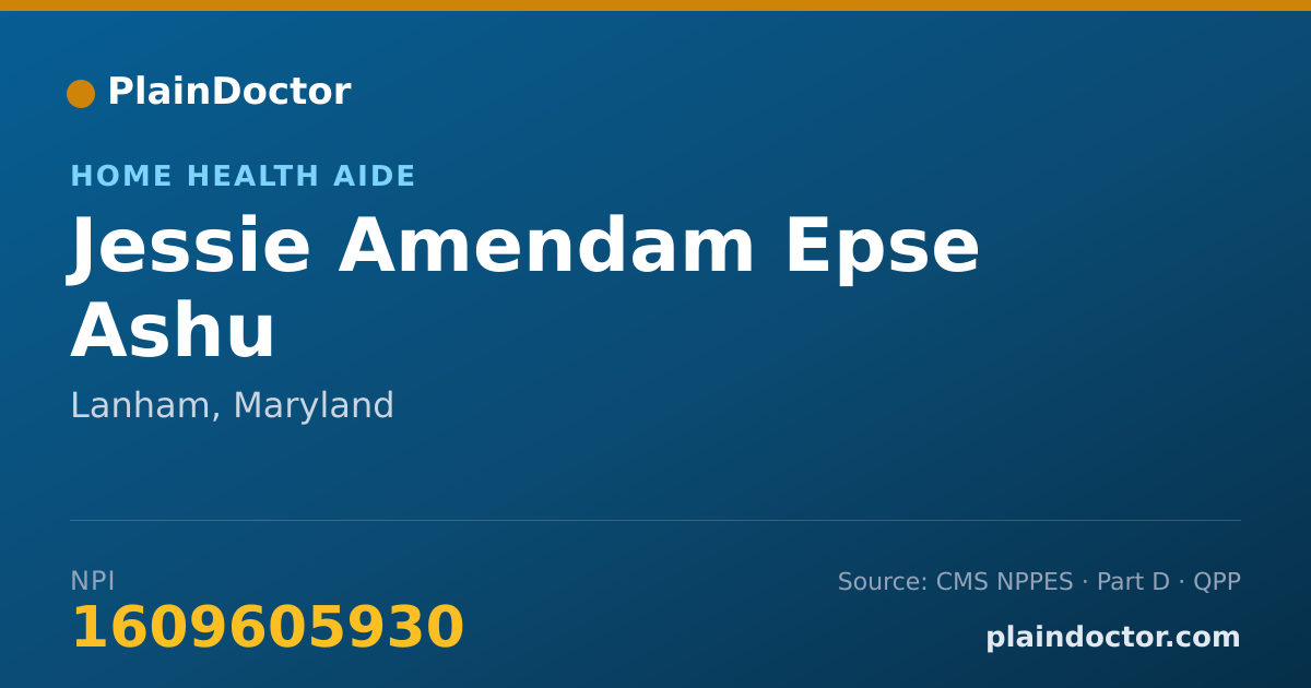 Shareable card for Jessie Amendam Epse Ashu - Home Health Aide, Lanham, MD