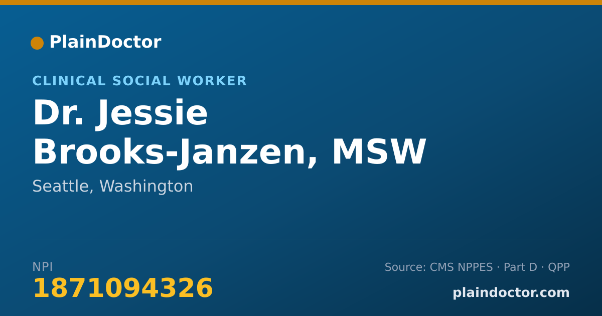 Shareable card for Jessie Brooks-Janzen, MSW - Clinical Social Worker, Seattle, WA