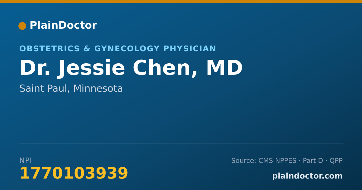 Shareable card for Jessie Chen, MD - Obstetrics & Gynecology Physician, Saint Paul, MN