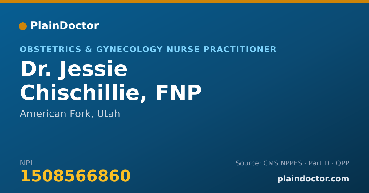Shareable card for Jessie Chischillie, FNP - Obstetrics & Gynecology Nurse Practitioner, American Fork, UT