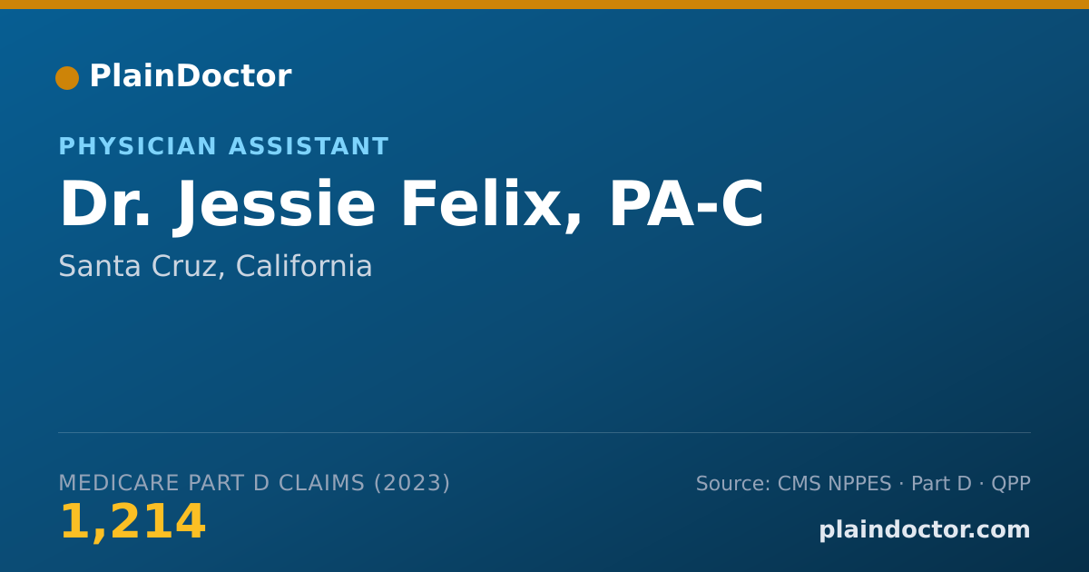 Shareable card for Jessie Felix, PA-C - Physician Assistant, Santa Cruz, CA