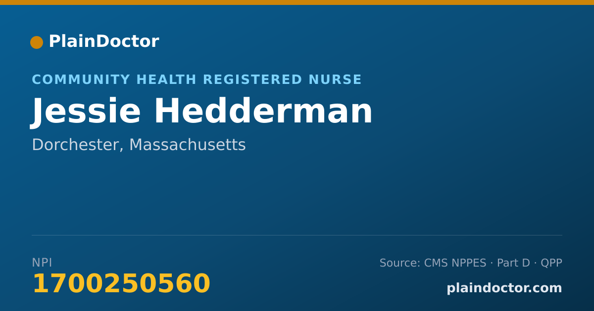 Shareable card for Jessie Hedderman - Community Health Registered Nurse, Dorchester, MA