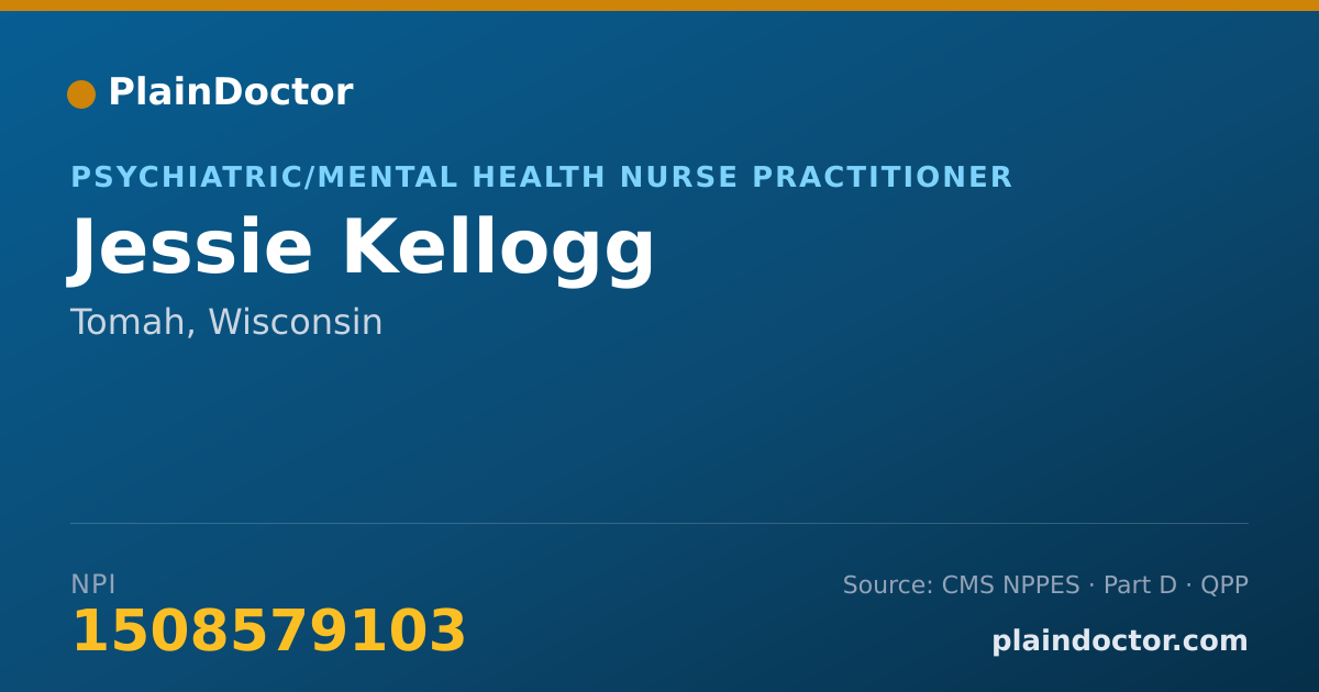 Shareable card for Jessie Kellogg - Psychiatric/Mental Health Nurse Practitioner, Tomah, WI