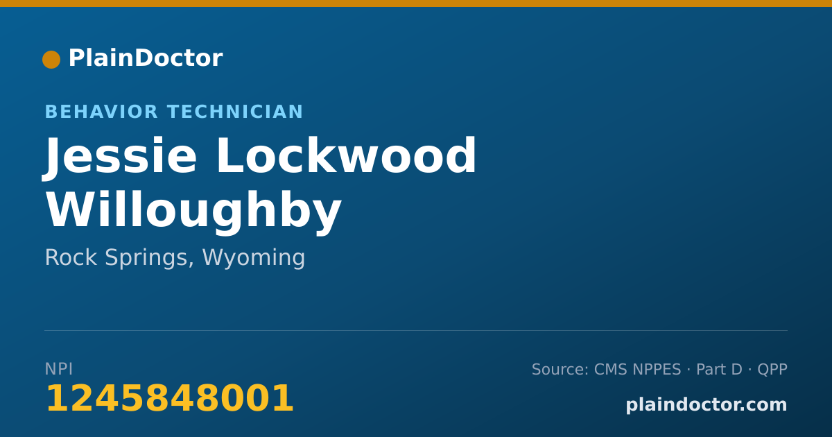 Shareable card for Jessie Lockwood Willoughby - Behavior Technician, Rock Springs, WY