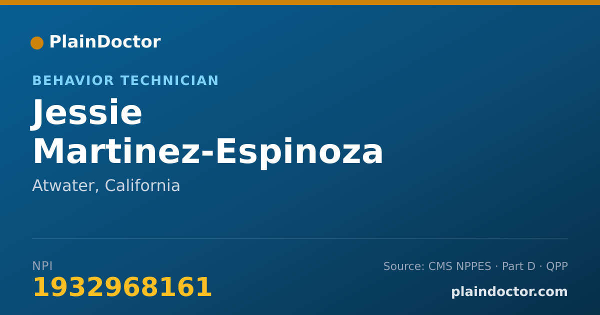 Shareable card for Jessie Martinez-Espinoza - Behavior Technician, Atwater, CA
