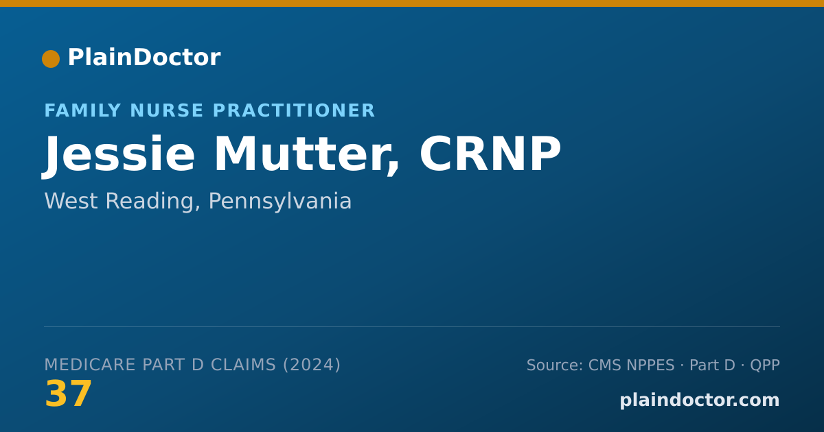 Shareable card for Jessie Mutter, CRNP - Family Nurse Practitioner, West Reading, PA
