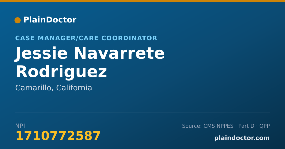 Shareable card for Jessie Navarrete Rodriguez - Case Manager/Care Coordinator, Camarillo, CA