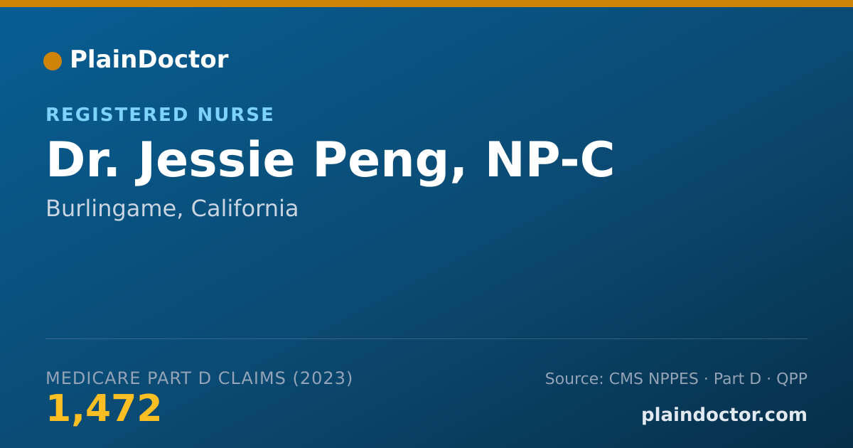 Shareable card for Jessie Peng, NP-C - Registered Nurse, Burlingame, CA