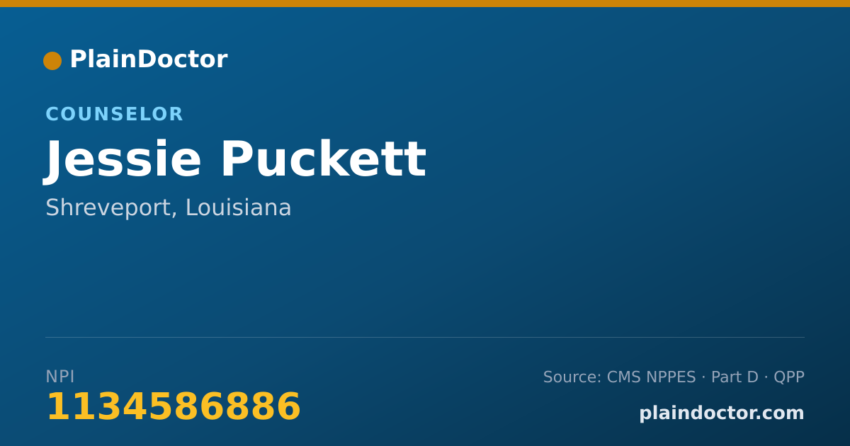 Shareable card for Jessie Puckett - Counselor, Shreveport, LA