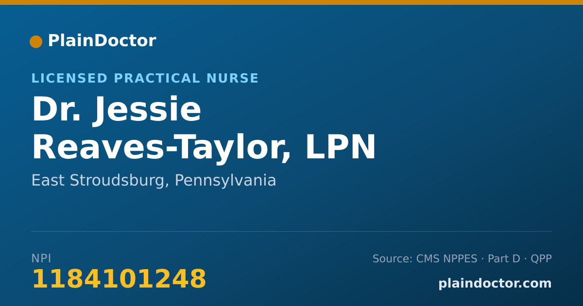 Shareable card for Jessie Reaves-Taylor, LPN - Licensed Practical Nurse, East Stroudsburg, PA