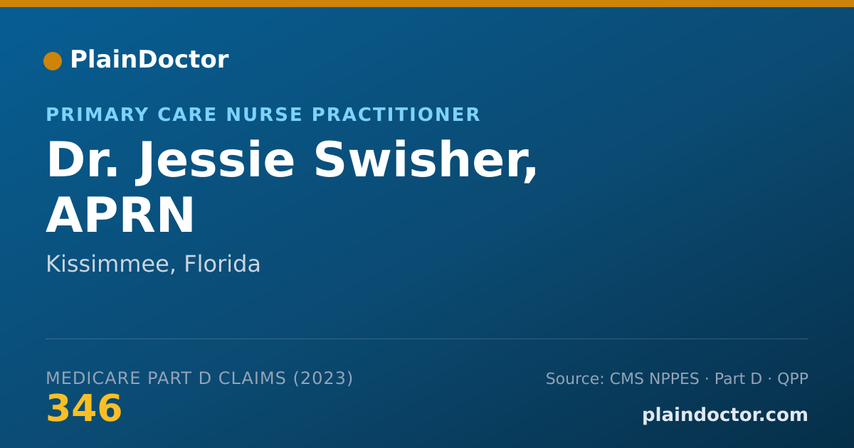 Shareable card for Jessie Swisher, APRN - Primary Care Nurse Practitioner, Kissimmee, FL