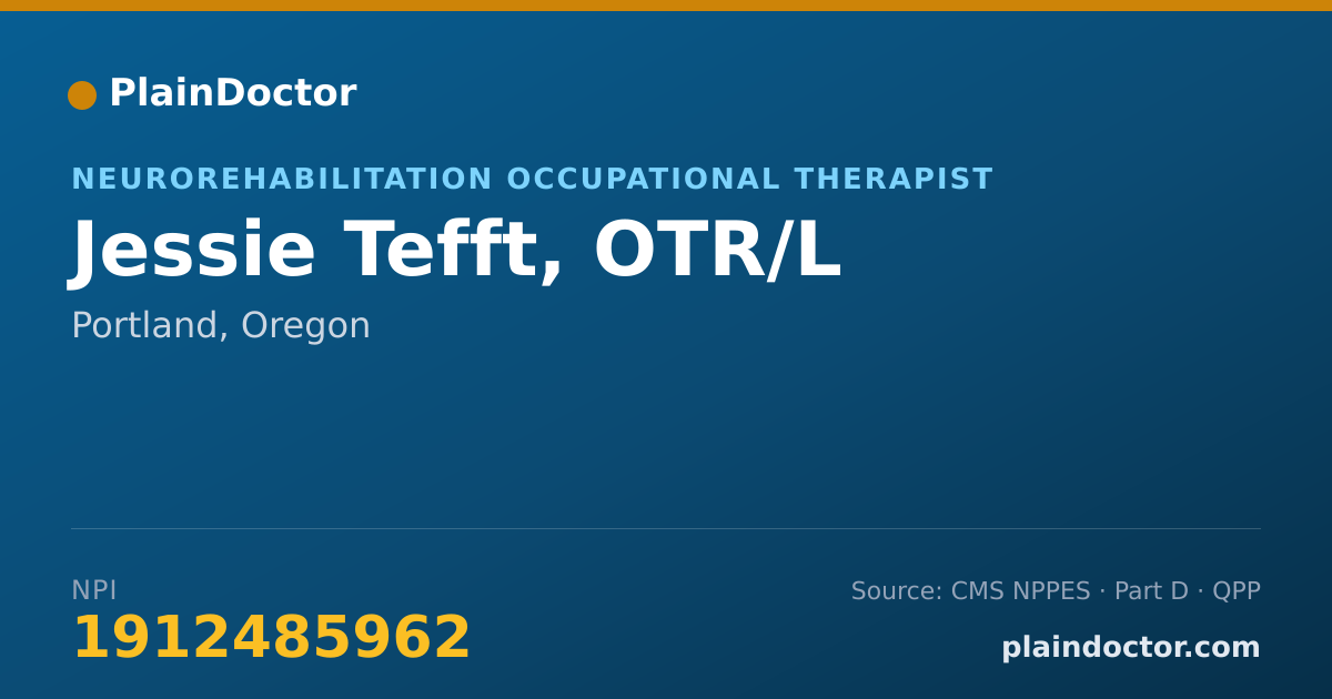 Shareable card for Jessie Tefft, OTR/L - Neurorehabilitation Occupational Therapist, Portland, OR