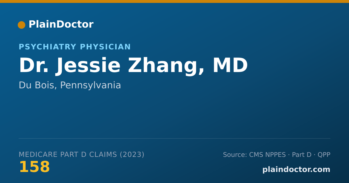 Shareable card for Jessie Zhang, MD - Psychiatry Physician, Du Bois, PA