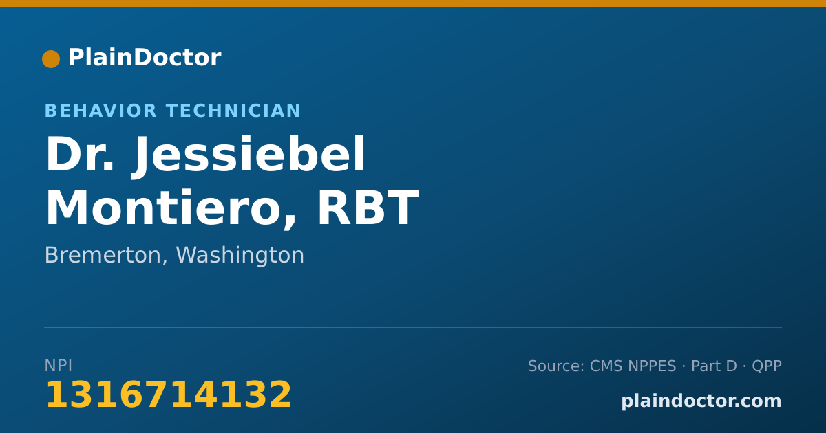 Shareable card for Jessiebel Montiero, RBT - Behavior Technician, Bremerton, WA