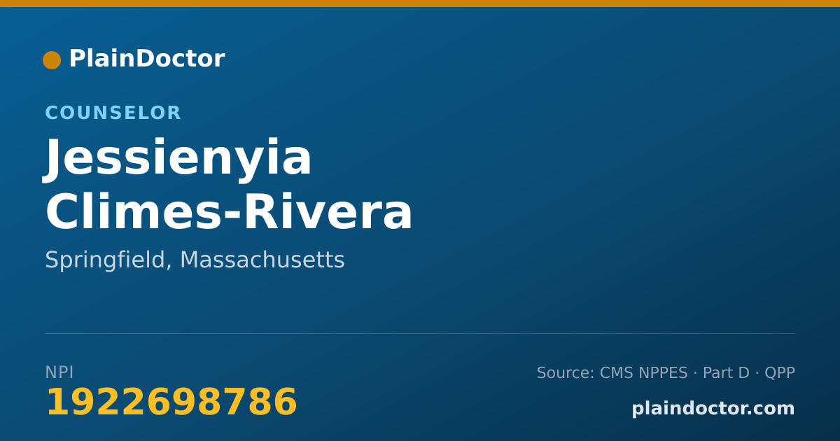 Shareable card for Jessienyia Climes-Rivera - Counselor, Springfield, MA