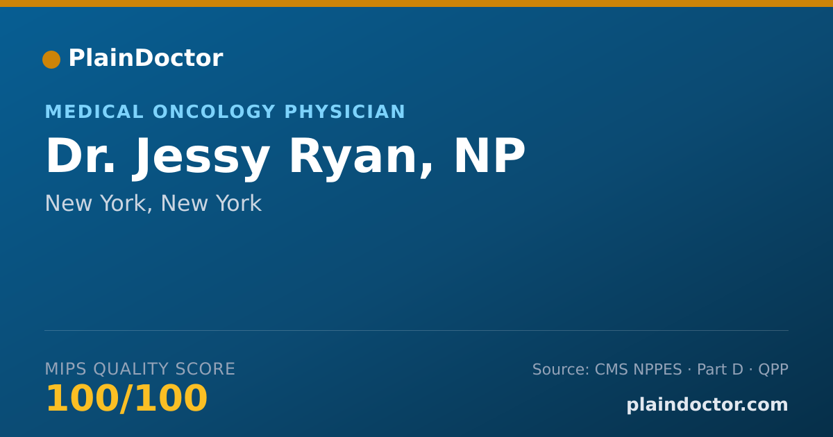 Shareable card for Jessy Ryan, NP - Medical Oncology Physician, New York, NY