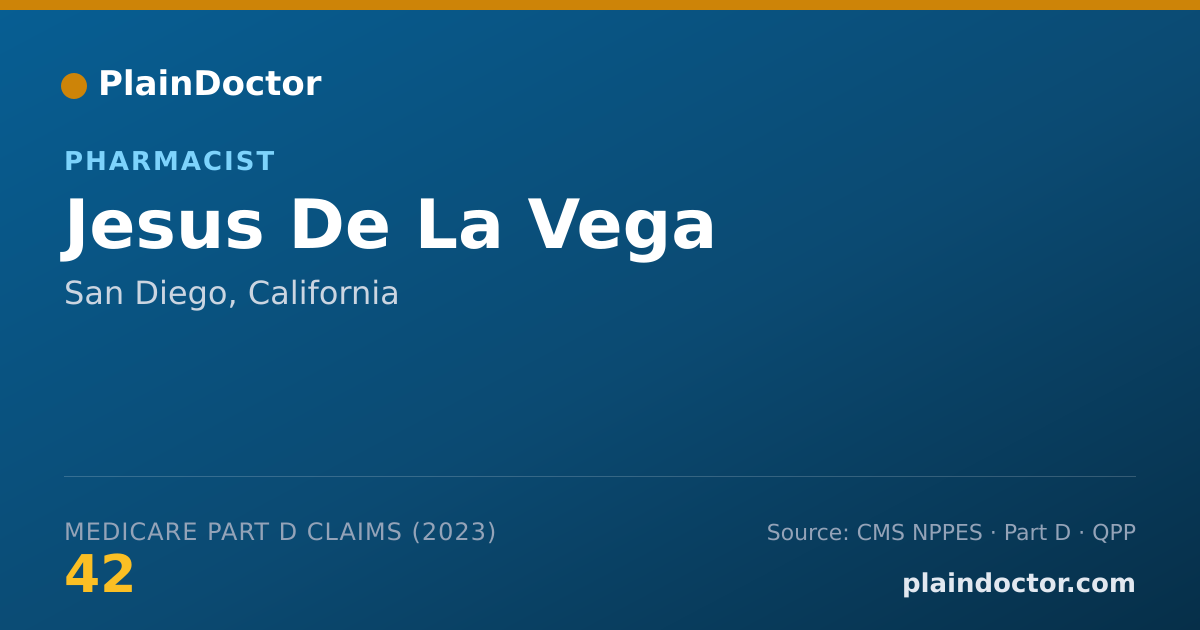 Shareable card for Jesus De La Vega - Pharmacist, San Diego, CA