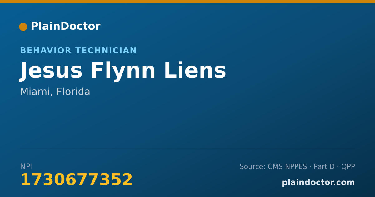 Shareable card for Jesus Flynn Liens - Behavior Technician, Miami, FL