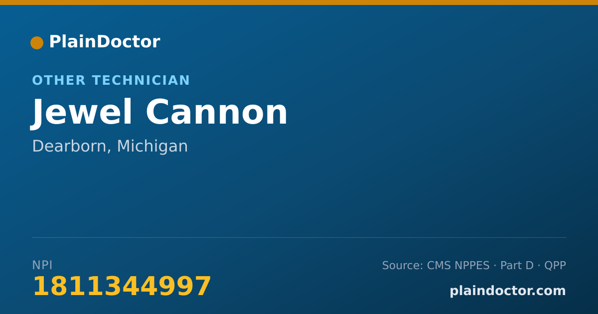 Shareable card for Jewel Cannon - Other Technician, Dearborn, MI
