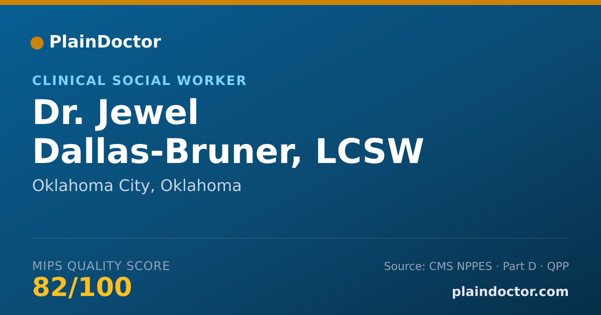 Shareable card for Jewel Dallas-Bruner, LCSW - Clinical Social Worker, Oklahoma City, OK