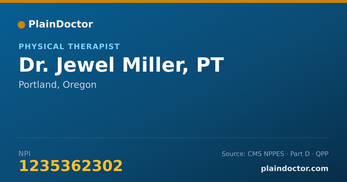 Shareable card for Jewel Miller, PT - Physical Therapist, Portland, OR