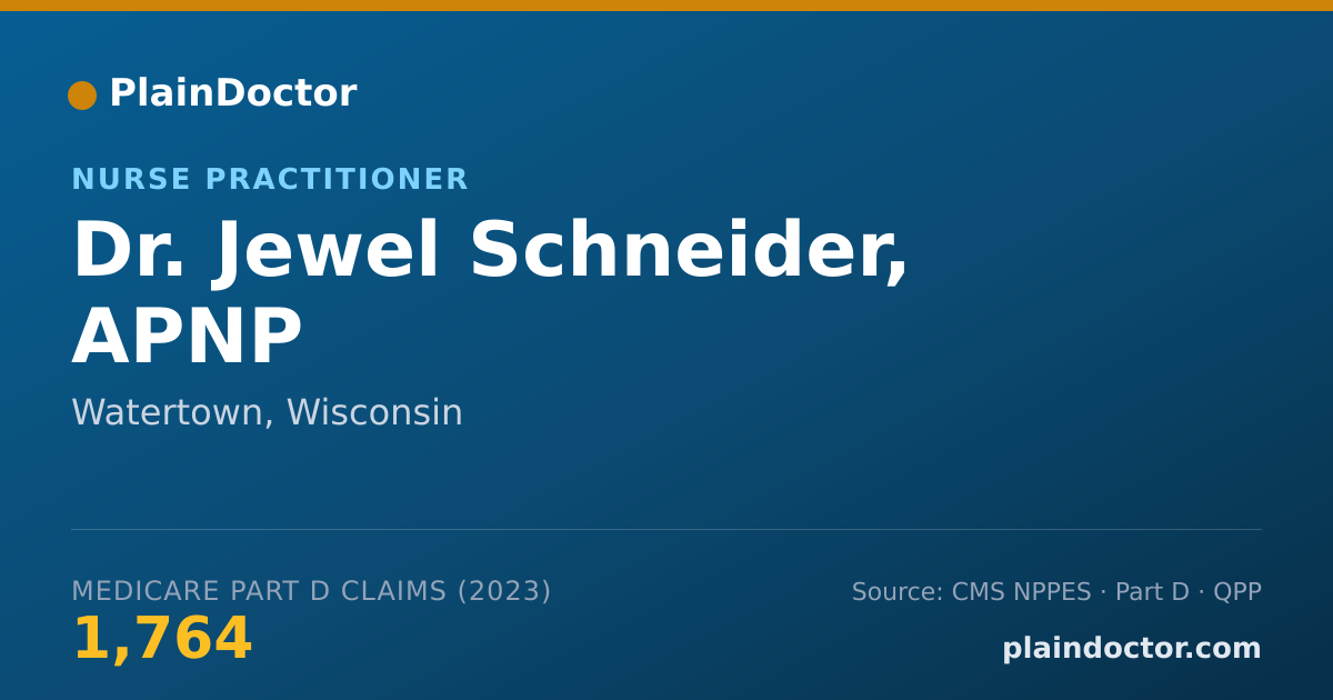 Shareable card for Jewel Schneider, APNP - Nurse Practitioner, Watertown, WI