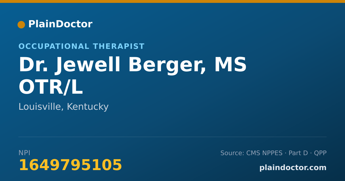 Shareable card for Jewell Berger, MS OTR/L - Occupational Therapist, Louisville, KY