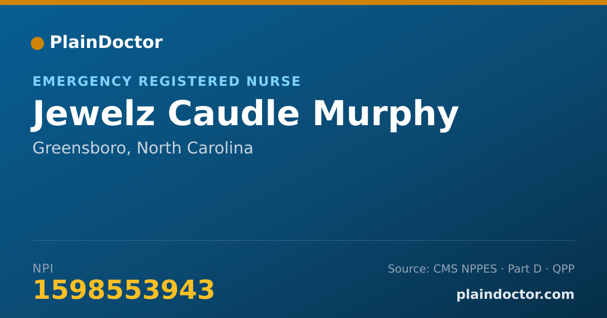 Shareable card for Jewelz Caudle Murphy - Emergency Registered Nurse, Greensboro, NC
