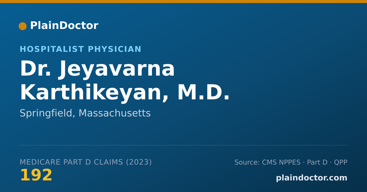 Shareable card for Jeyavarna Karthikeyan, M.D. - Hospitalist Physician, Springfield, MA