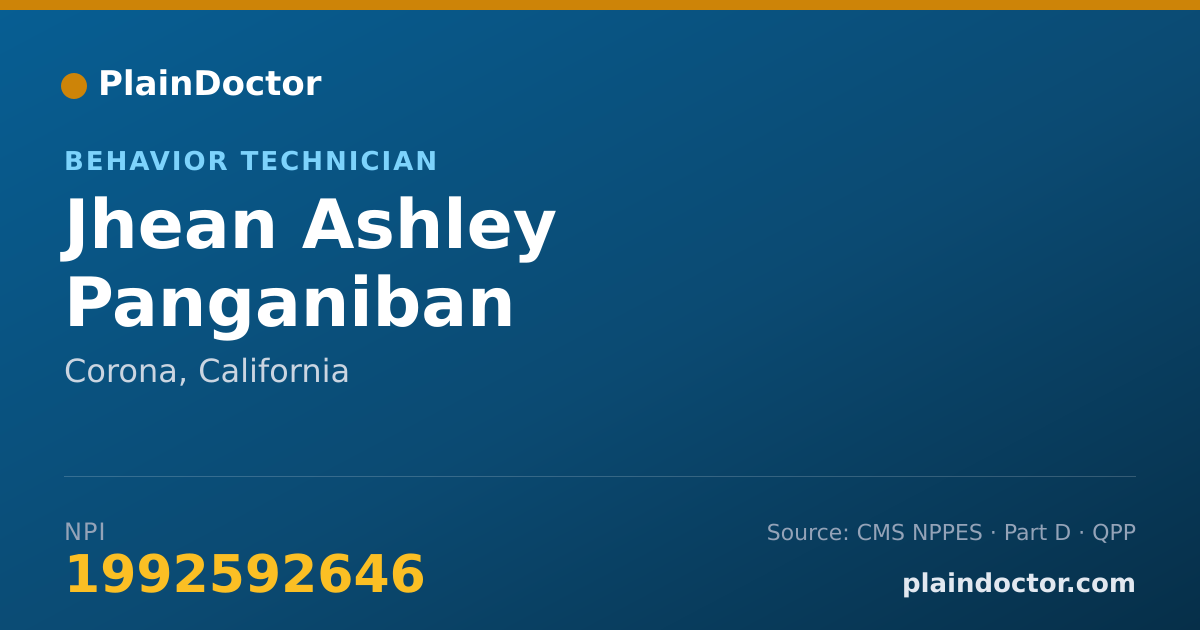 Shareable card for Jhean Ashley Panganiban - Behavior Technician, Corona, CA