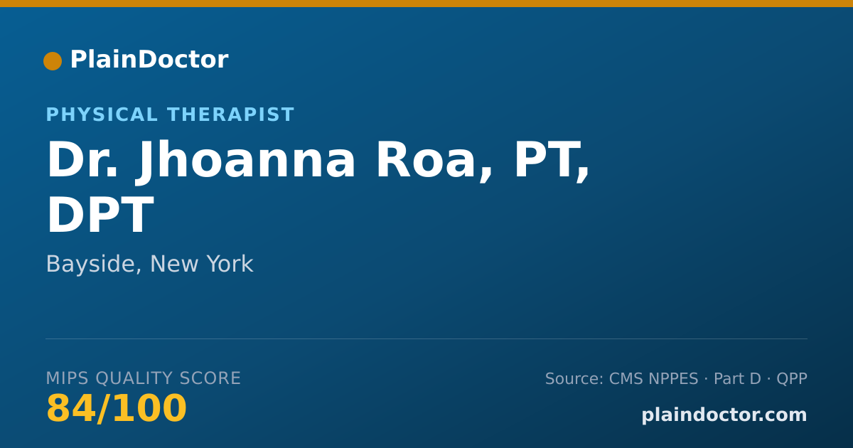 Shareable card for Jhoanna Roa, PT, DPT - Physical Therapist, Bayside, NY