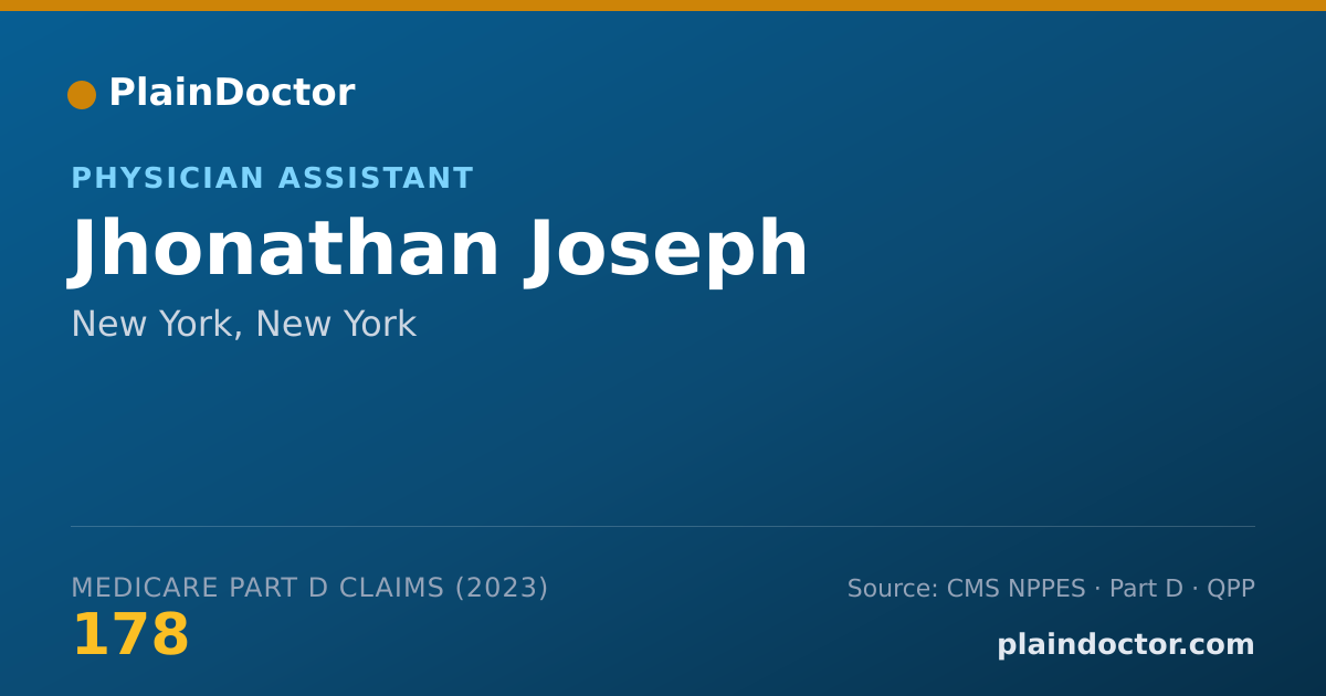 Shareable card for Jhonathan Joseph - Physician Assistant, New York, NY