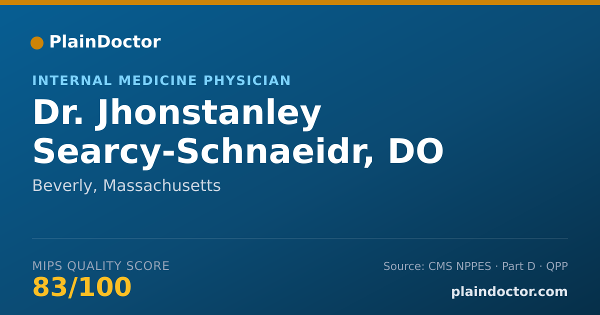 Shareable card for Jhonstanley Searcy-Schnaeidr, DO - Internal Medicine Physician, Beverly, MA