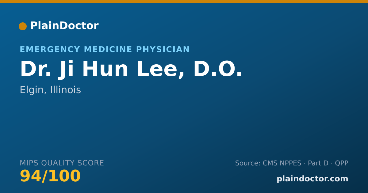 Shareable card for Ji Hun Lee, D.O. - Emergency Medicine Physician, Elgin, IL