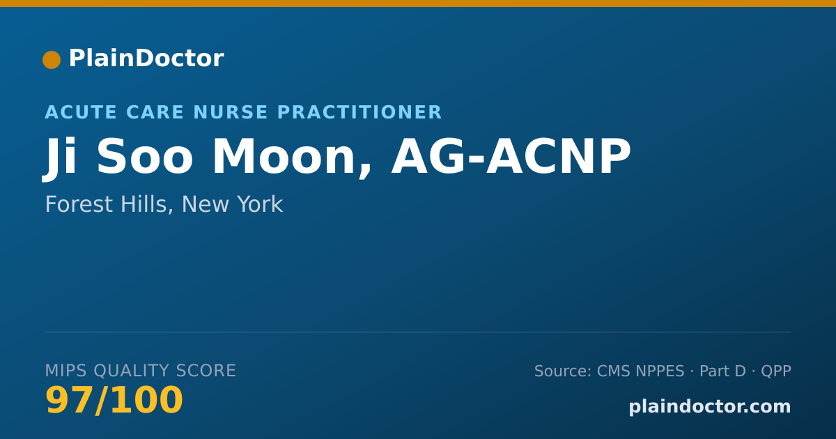 Shareable card for Ji Soo Moon, AG-ACNP - Acute Care Nurse Practitioner, Forest Hills, NY