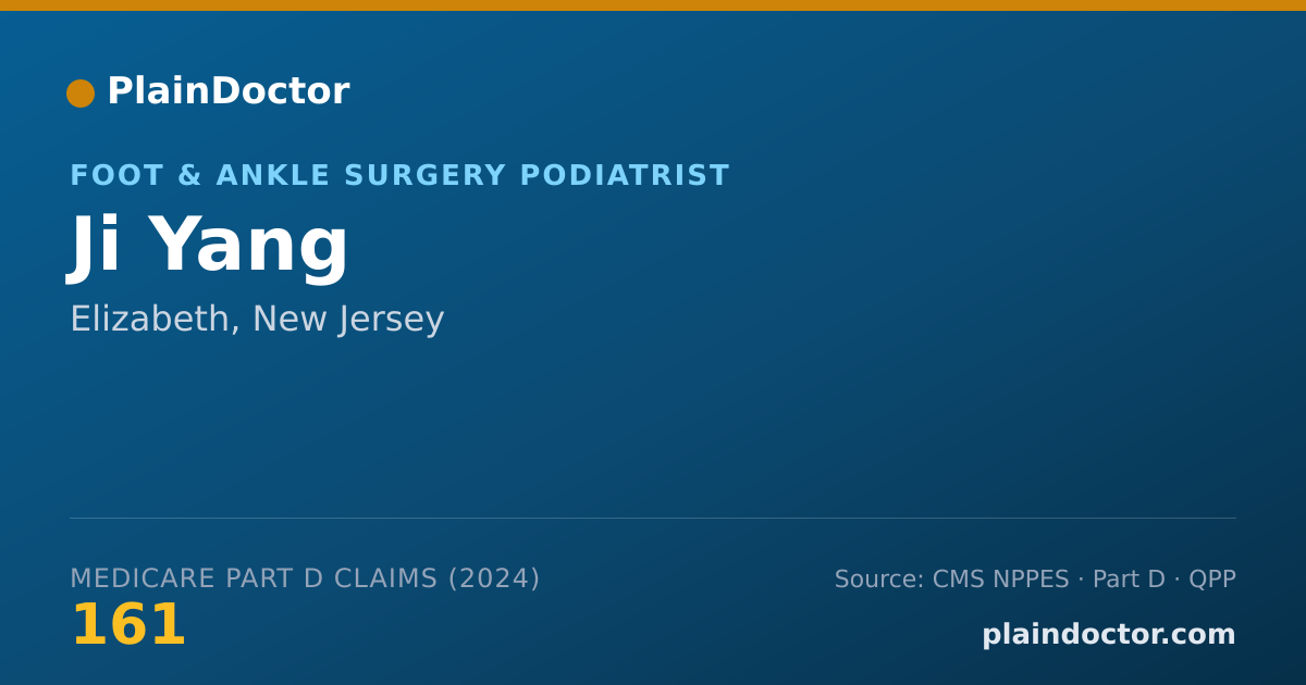 Shareable card for Ji Yang - Foot & Ankle Surgery Podiatrist, Elizabeth, NJ