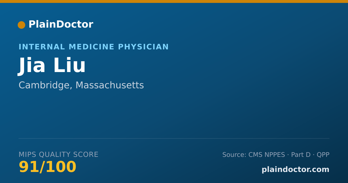 Shareable card for Jia Liu - Internal Medicine Physician, Cambridge, MA