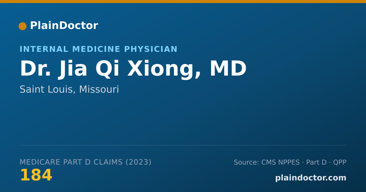 Shareable card for Jia Qi Xiong, MD - Internal Medicine Physician, Saint Louis, MO
