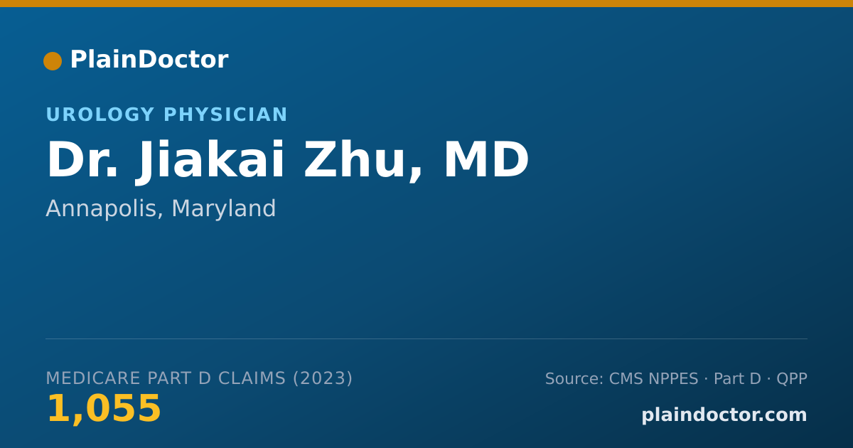 Shareable card for Jiakai Zhu, MD - Urology Physician, Annapolis, MD