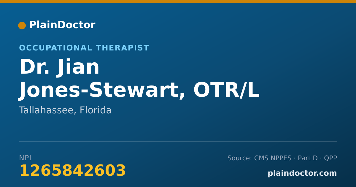 Shareable card for Jian Jones-Stewart, OTR/L - Occupational Therapist, Tallahassee, FL