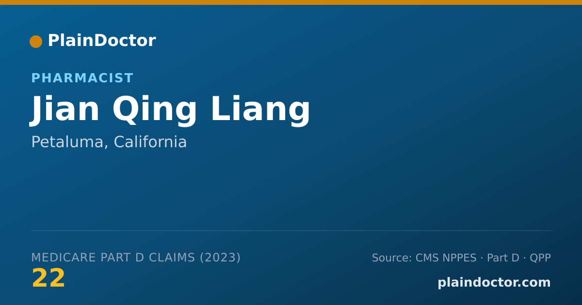 Shareable card for Jian Qing Liang - Pharmacist, Petaluma, CA