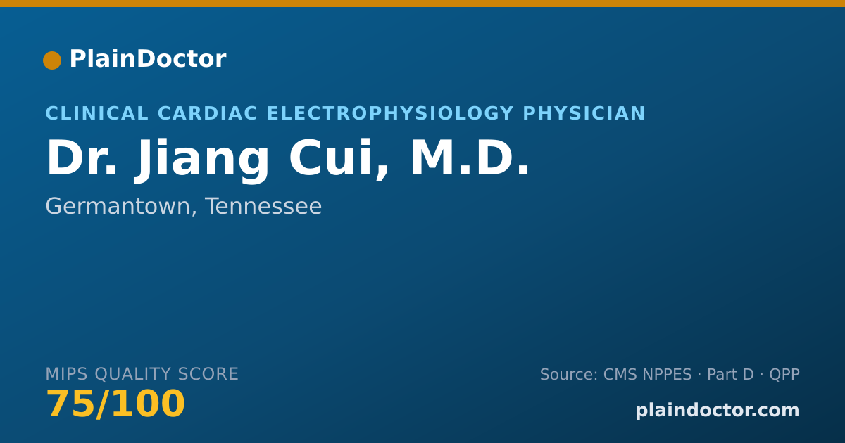 Shareable card for Jiang Cui, M.D. - Clinical Cardiac Electrophysiology Physician, Germantown, TN