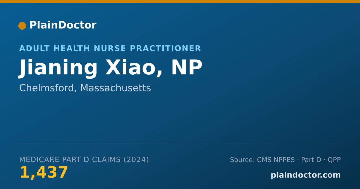 Shareable card for Jianing Xiao, NP - Adult Health Nurse Practitioner, Chelmsford, MA