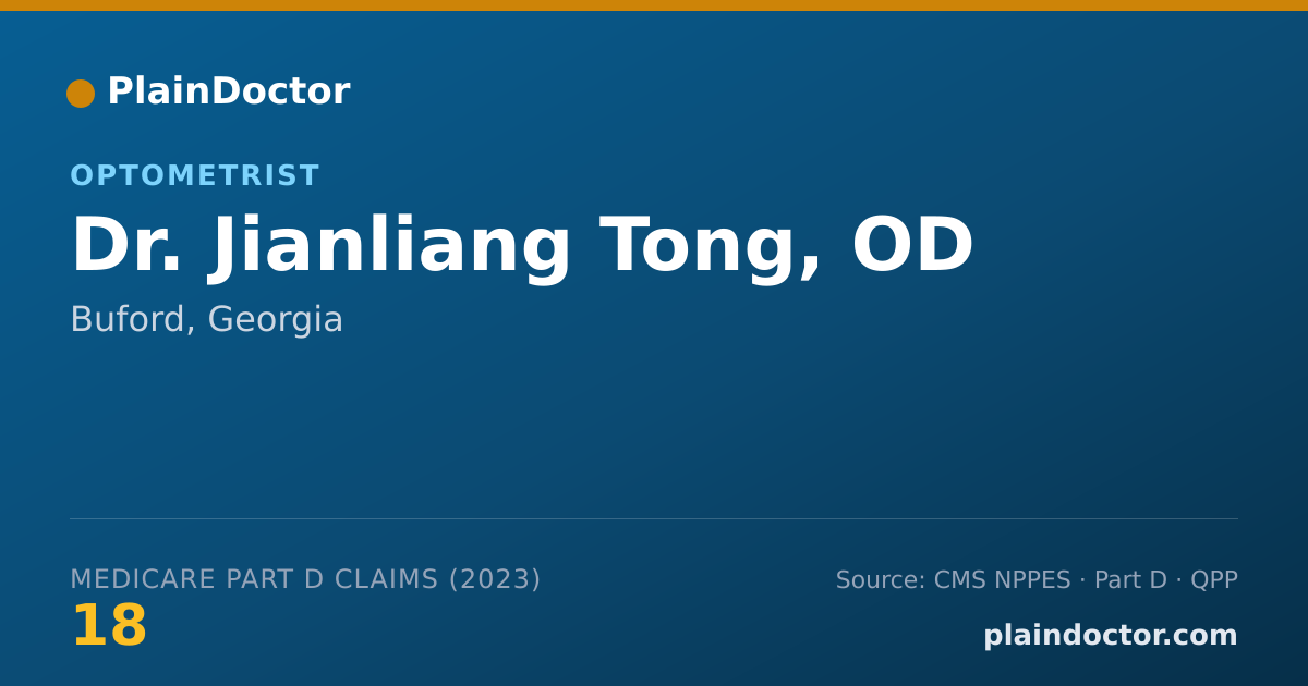 Shareable card for Jianliang Tong, OD - Optometrist, Buford, GA