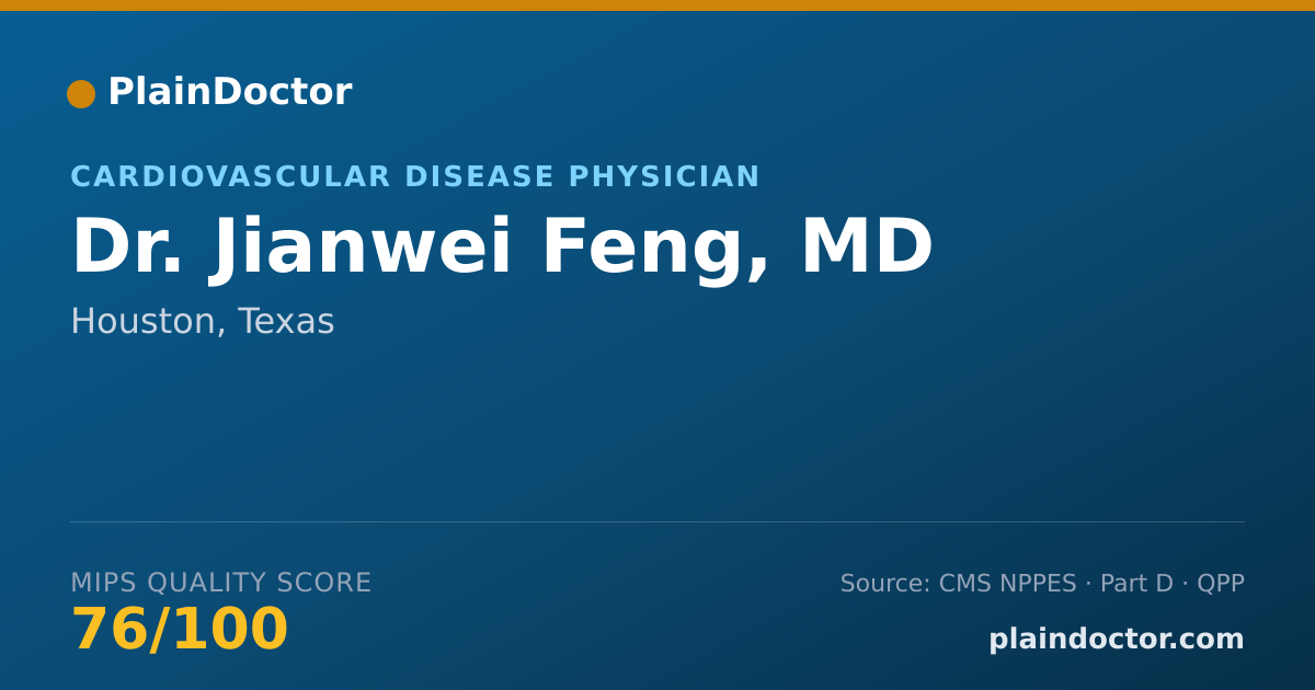 Shareable card for Jianwei Feng, MD - Cardiovascular Disease Physician, Houston, TX