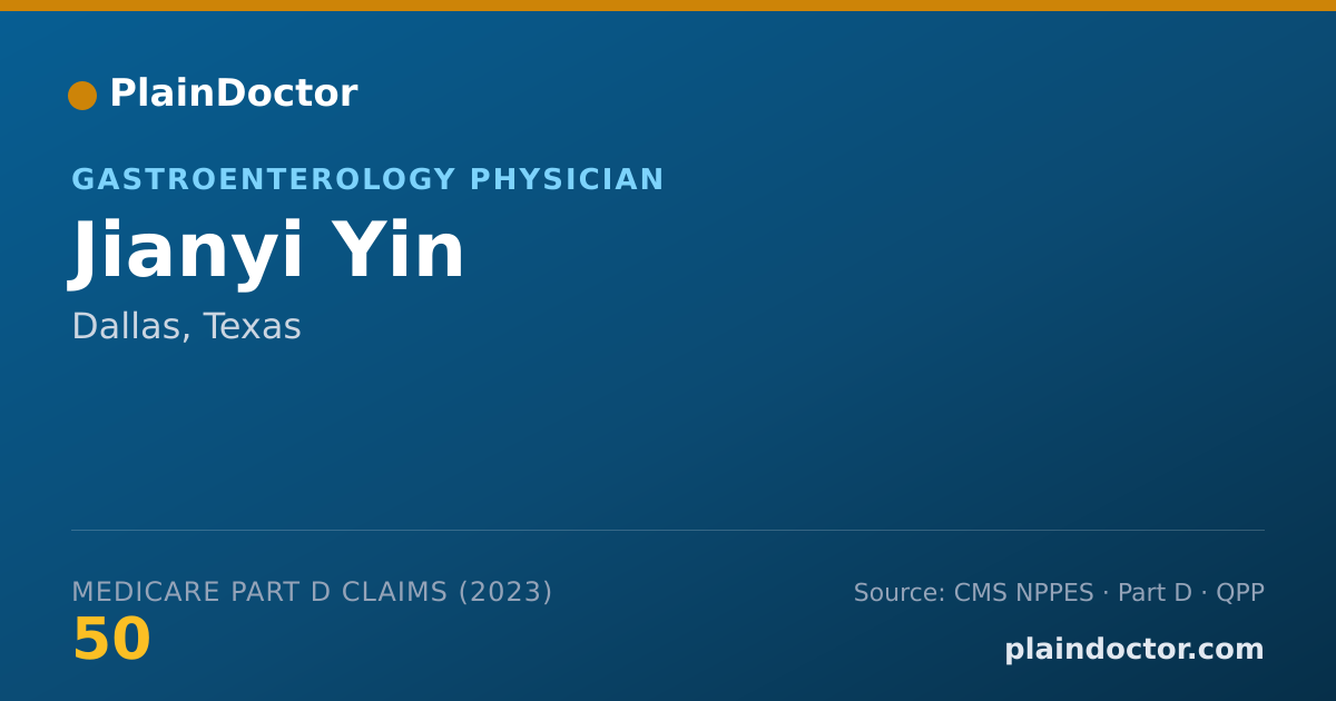 Shareable card for Jianyi Yin - Gastroenterology Physician, Dallas, TX