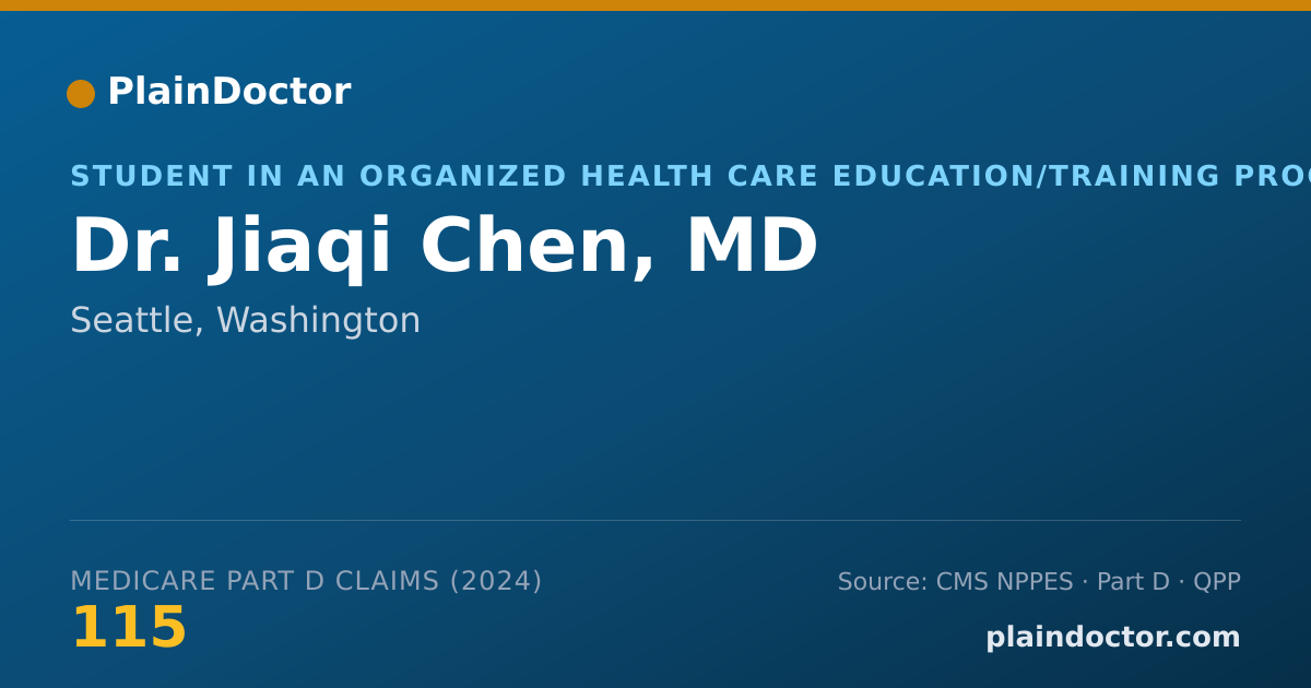 Shareable card for Jiaqi Chen, MD - Student in an Organized Health Care Education/Training Program, Seattle, WA