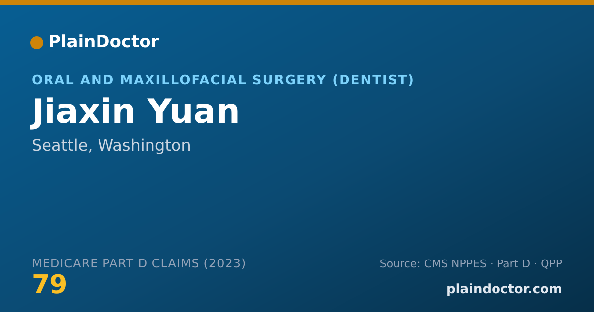 Shareable card for Jiaxin Yuan - Oral and Maxillofacial Surgery (Dentist), Seattle, WA