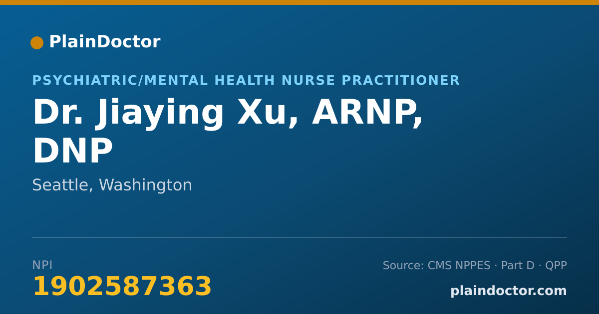 Shareable card for Jiaying Xu, ARNP, DNP - Nurse Practitioner, Seattle, WA